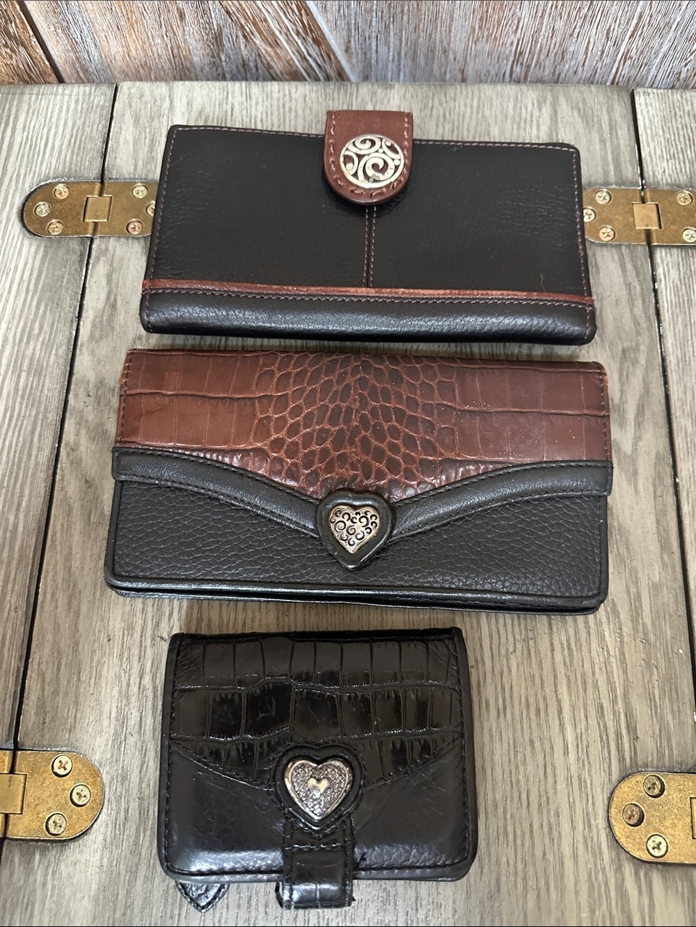 Brighton Brown and Black Leather Wallet Trio